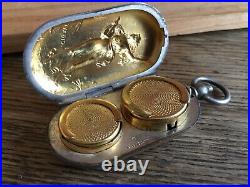Porte louis d'or art nouveau signé Dropsy Cigale en métal argenté