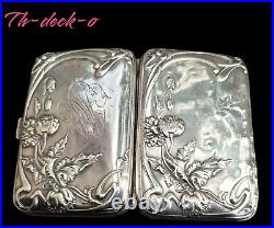 Puiforcat Boite Etui Cigarettes Argent Art Nouveau 1900 Silver Case Jugendstil