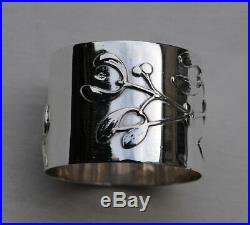 ROND DE SERVIETTE EN ARGENT MASSIF ART NOUVEAU GUI Sterling Silver Napkin Ring