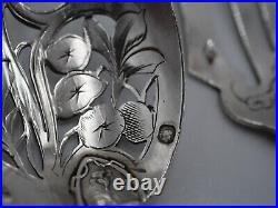 Rare Service A Hors D Oeuvres 3 Pieces Tout Argent Poincon Minerve Art Nouveau