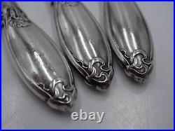 Rare Service A Hors D Oeuvres 3 Pieces Tout Argent Poincon Minerve Art Nouveau