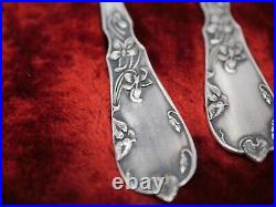 Rare Service Hors D Oeuvres 4 Pieces Argent Massif Poincon Minerve Art Nouveau