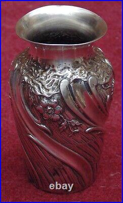 Rare ancien très jolie vase argent minerve art nouveau orfèvre Boin Taburet 79GR