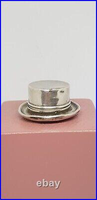 Rare boîte pilulier en argent massif chapeau art nouveau XIXe antique silver box