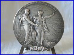 Roty medaille art nouveau bronze argenté bronze coulé diamètre 69mm