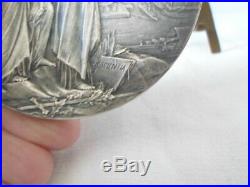 Roty medaille art nouveau bronze argenté bronze coulé diamètre 69mm