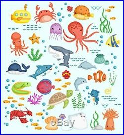 Sealife Fishes Stickers muraux pour la Salle de Bain Autocollants pour Enfants G