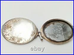 Séraphin Emile VERNIER Pendentif Art Nouveau en argent double miroir