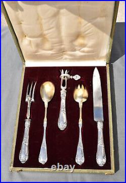 Service à découper / salade en argent minerve Orfèvre Henri Soufflot art nouveau