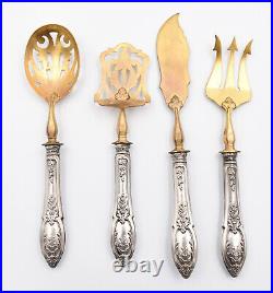 Service à mignardises 4 pces en argent silver candy set art nouveau