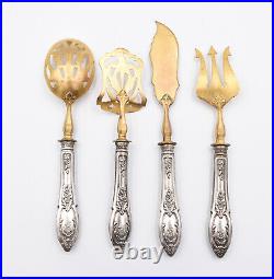 Service à mignardises 4 pces en argent silver candy set art nouveau