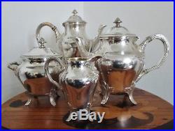 Service à thé et café 4 pièces métal argenté Gallia Art nouveau Era Christofle
