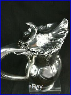 Splendide Pichet Metal Argente 1900 Gallia Christofle Art Nouveau No Vase Fleurs