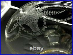 Sublime Coupe en argent massif et en cristal gravé à la main, Art Nouveau