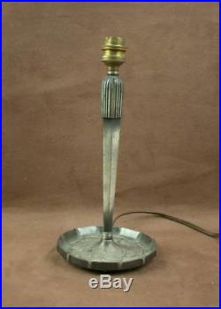 Superbe Pied De Lampe En Bronze Argenté Epoque Art Deco 1930