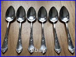 Superbe rare 6 anciennes petites CUILLERES ART NOUVEAU ARGENT MASSIF Kaltenbach