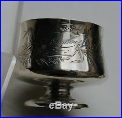 TASSE EN ARGENT MASSIF ART NOUVEAU FLEURS OISEAU Sterling Silver Cup & Saucer