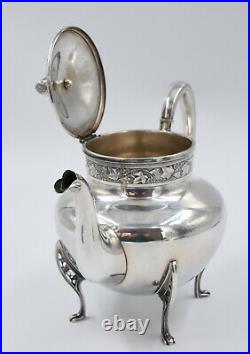 THEIERE VERSEUSE ARGENT MASSIF 800 art nouveau silver teapot jugendstil