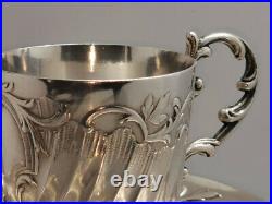Tasse et sous- tasse Gallia Christofle en métal argenté art nouveau