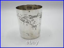 Tres Belle Timbale 128 Grs Argent Massif France Poincon Minerve Art Nouveau