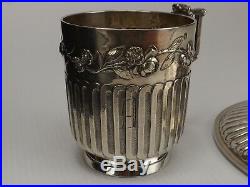 Très jolie Tasse & Sous-tasse en Argent Massif Minerve, XIXe siècle, Art Nouveau
