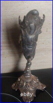 Vase 19e bronze argenté WMF Germany Ange Art Nouveau 1900 Jungdenstill cherubin