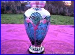 Vase Ancien Camomilles Verre Argent Art Nouveau