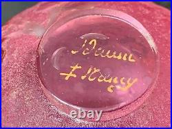 Vase Daum Nancy en pâte de verre gravée à l'acide / monture Argent Art Nouveau