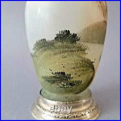 Vase en verre et argent massif Art Nouveau