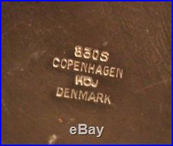 Verseuse en argent Art Nouveau Danemark avec prise en palissandre