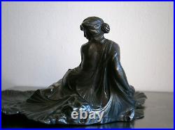 Vide poche Femme fleur Art Nouveau Orfèvrerie WMF 1900 Métal argenté Ancien