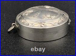 Vinaigrette en argent massif c. 1900 Art Nouveau Antique silver scent box