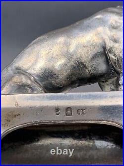 WMF Coupelle vide-poche métal argenté Chien observant une salamandre c. 1920