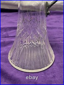 Wmf Belle Et Ancienne Aiguière Cristal Taille Monture Métal Argenté Art Nouveau
