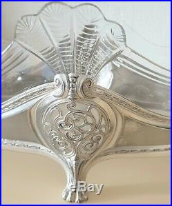 Wmf Jugendstil Jardiniere art nouveau métal argenté & cristal