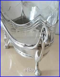 Wmf Jugendstil Jardiniere art nouveau métal argenté & cristal